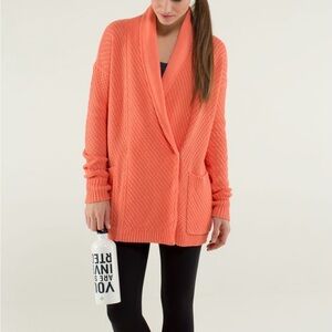 Lululemon Post Practice Cardi Snap Front Cardigan Plum Peach